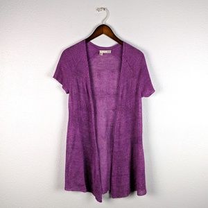 Eileen Fisher Orchid Short Sleeve Linen Cardigan